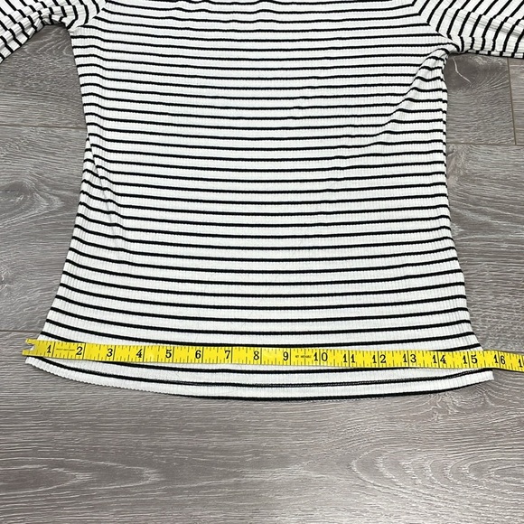Aeropostale Long Sleeve Off The Shoulder Ribbed Knit Striped Top XL - Picture 7 of 15
